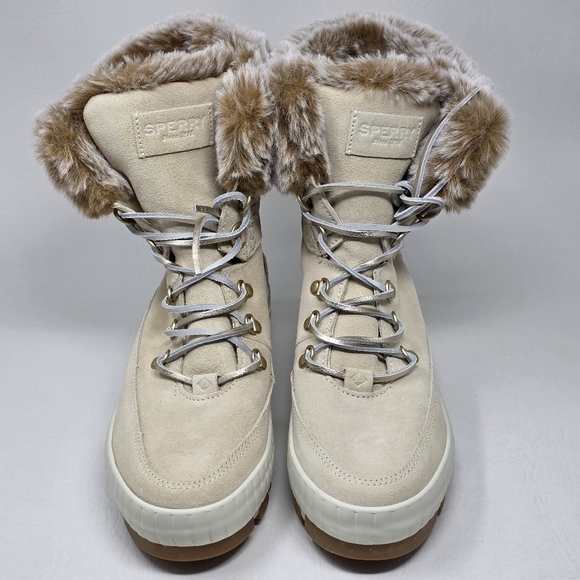 Sperry Women's Torrent Winter Lace Up Snow Boots Ivory STS86831  Size 9 New - Picture 7 of 10